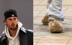 Justin Bieber, louis vuitton, spring 2024, pharrell williams, shearling boots, ugly shoes,