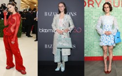 Ella Emhoff at the Met Gala in 2021; at a Harper's Bazaar and Bloomingdale's party in 2022; and a Tory Burch fashion show in 2024.