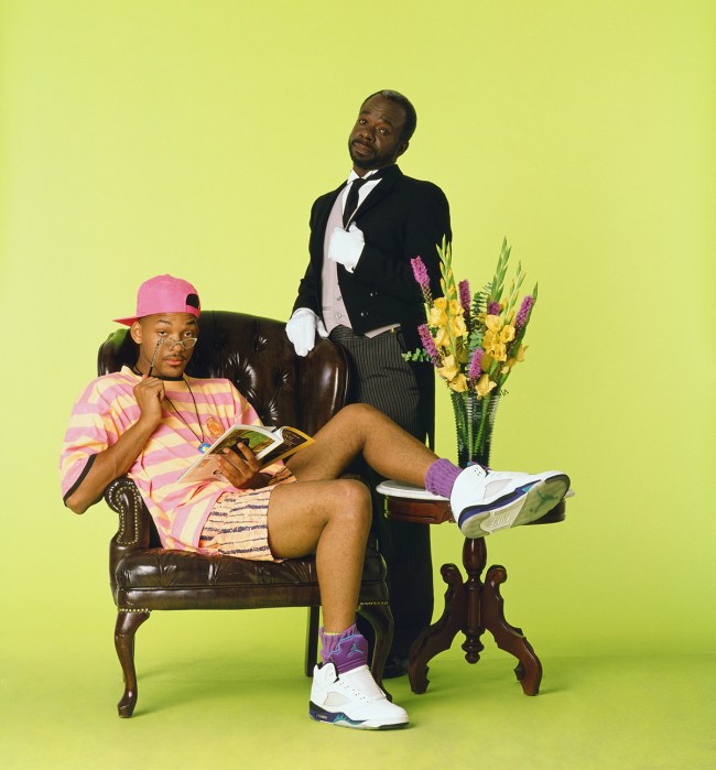 THE FRESH PRINCE OF BEL-AIR -- Season 1 -- Pictured: (l-r) Will Smith as William 'Will' Smith, Joseph Marcell as Geoffrey -- Photo by: Chris Cuffaio/NBCU Photo Bank