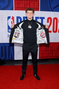 NEW YORK, NEW YORK - JUNE 22: Brandin Podziemski arrives prior to the first round of the 2023 NBA Draft at Barclays Center on June 22, 2023 in the Brooklyn borough of New York City. NOTE TO USER: User expressly acknowledges and agrees that, by downloading and or using this photograph, User is consenting to the terms and conditions of the Getty Images License Agreement. (Photo by Arturo Holmes/Getty Images)