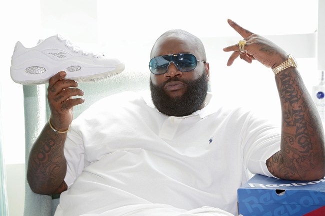 MIAMI BEACH, FL - MARCH 10: Rick Ross is seen at the Reebok Classic gifting suite at Rick Ross' white party at Fontainebleau Hotel on March 10, 2013 in Miami Beach, Florida. (Photo by Alexander Tamargo/Getty Images for Reebok)