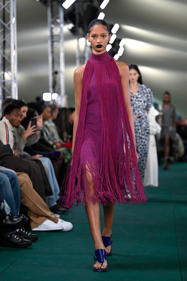 LONDON, ENGLAND - SEPTEMBER 18: A model walks the runway at the Burberry show during London Fashion Week September 2023 at  on September 18, 2023 in London, England. (Photo by Gareth Cattermole/BFC/Getty Images)