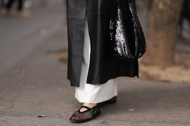 PARIS, FRANCE - SEPTEMBER 28: Daniela Lipps  is seen outside Gauchere show wearing black net Alaia ballet flats during the Womenswear Spring/Summer 2024 as part of  Paris Fashion Week on September 28, 2023 in Paris, France. (Photo by Jeremy Moeller/Getty Images)