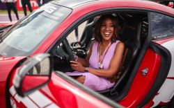 AUSTIN, TEXAS - OCTOBER 21: Gayle King poses for a photo on the grid during F1 Academy Series Round 7:Austin race 2 at Circuit of The Americas on October 21, 2023 in Austin, Texas. (Photo by Jared C. Tilton - Formula 1/Formula 1 via Getty Images)