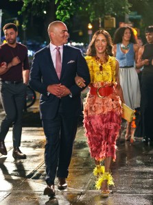 NEW YORK, NY - JUNE 05: Christopher Jackson and Nicole Ari Parker are seen on film set of the 'And Just Like That' TV Series on June 05, 2024 in New York City.  (Photo by Jose Perez/Bauer-Griffin/GC Images)