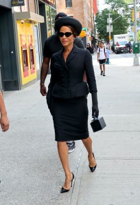 NEW YORK, NY - JUNE 26: Nicole Ari Parker is seen at the film set of the 'And Just Like That' TV Series in Midtown, Manhattan on June 26, 2024 in New York City.  (Photo by Jose Perez/Bauer-Griffin/GC Images)