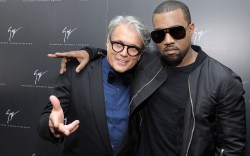 BEVERLY HILLS, CA - FEBRUARY 04:  Designer Giuseppe Zanotti (L) and  Kanye West attend the Giuseppe Zanotti Design Beverly Hills Store Opening cocktail reception held on February 4, 2011 in Beverly Hills, California.  (Photo by John Sciulli/Getty Images for Giuseppe Zanotti Design)