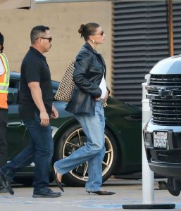 MALIBU, CA - JULY 15: Hailey Bieber is seen arriving at Nobu on July 15, 2024 in Malibu, California. (Photo by MEGA/GC Images)