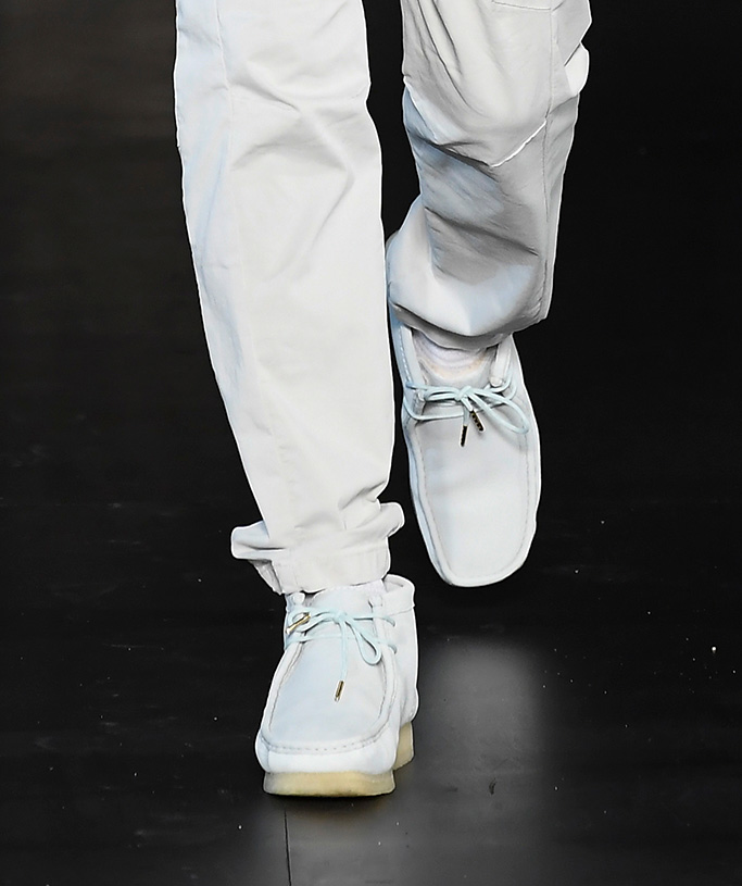 clarks originals wallabees shoes, Model on the catwalk, Kith show, Runway, Spring Summer 2020, New York Fashion Week, USA - 05 Sep 2019