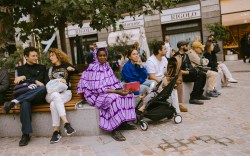 Street style as part of Milan Ready to Wear Fashion Week on September 19, 2024 in Milan, Italy.  (Photo by Christina Fragkou/WWD via Getty Images)