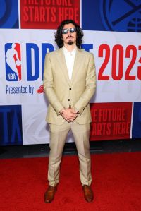 NEW YORK, NEW YORK - JUNE 22: Jaime Jaquez Jr. arrives prior to the first round of the 2023 NBA Draft at Barclays Center on June 22, 2023 in the Brooklyn borough of New York City. NOTE TO USER: User expressly acknowledges and agrees that, by downloading and or using this photograph, User is consenting to the terms and conditions of the Getty Images License Agreement. (Photo by Arturo Holmes/Getty Images)