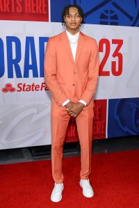 NEW YORK, NEW YORK - JUNE 22: Noah Clowney arrives prior to the first round of the 2023 NBA Draft at Barclays Center on June 22, 2023 in the Brooklyn borough of New York City. NOTE TO USER: User expressly acknowledges and agrees that, by downloading and or using this photograph, User is consenting to the terms and conditions of the Getty Images License Agreement. (Photo by Arturo Holmes/Getty Images)