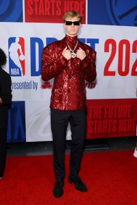 NEW YORK, NEW YORK - JUNE 22: Gradey Dick arrives prior to the first round of the 2023 NBA Draft at Barclays Center on June 22, 2023 in the Brooklyn borough of New York City. NOTE TO USER: User expressly acknowledges and agrees that, by downloading and or using this photograph, User is consenting to the terms and conditions of the Getty Images License Agreement. (Photo by Arturo Holmes/Getty Images)