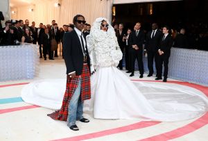 NEW YORK, NEW YORK - MAY 01: (L-R) A$AP Rocky and Rihanna attend The 2023 Met Gala Celebrating "Karl Lagerfeld: A Line Of Beauty" at The Metropolitan Museum of Art on May 01, 2023 in New York City. (Photo by Theo Wargo/Getty Images for Karl Lagerfeld)