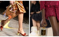 Spring '25 trends, shoes, bags, perfume bottles, versace, balmain