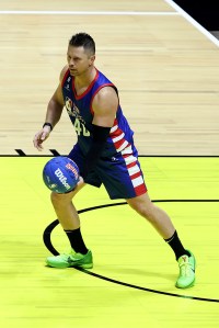 SALT LAKE CITY, UTAH - FEBRUARY 17: Professional wrestler The Miz #40 of Team Ryan dribbles against Team Dwayne during the second quarter in the 2023 NBA All Star Ruffles Celebrity Game at Vivint Arena on February 17, 2023 in Salt Lake City, Utah. NOTE TO USER: User expressly acknowledges and agrees that, by downloading and or using this photograph, User is consenting to the terms and conditions of the Getty Images License Agreement. (Photo by Tim Nwachukwu/Getty Images)