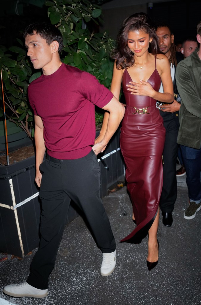 NEW YORK, NY - OCTOBER 24:  Tom Holland and Zendaya are seen on October 24, 2024 in New York City.  (Photo by XNY/Star Max/GC Images)