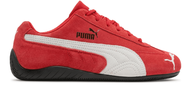 A closer look at the red Puma Speedcat at LS